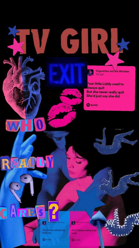 who really cares? #tv girl #who really cares #the French exit #cool #cute #aesthetic #music #album #music album #wallpaper #phone #blue #pink #fyp #virla #go viral The French Exit, Music Album Wallpaper, Tv Girl Who Really Cares, Album Wallpaper, Who Really Cares, French Exit, Aesthetic Music, Tv Girl, Tv Girls