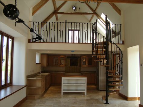 Metal Handrails – British Spirals & Castings Cordwood House, Small Stairs, Chapel Conversion, Staircase Metal, Round Stairs, Spiral Stairs Design, Metal Handrails, Art Loft, Spiral Staircases