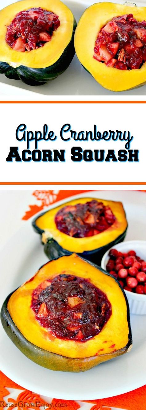 With fall comes all of the lovely flavors. Check out this Apple Cranberry Acorn Squash Recipe if you are up to trying something new. Vegan Acorn Squash Recipes, Acorn Squash With Apples, Cranberry Dishes, Mexican Pasta Recipes, Cranberry Desserts, Holidays Treats, Acorn Squash Recipe, Roasted Acorn Squash, Acorn Squash Recipes