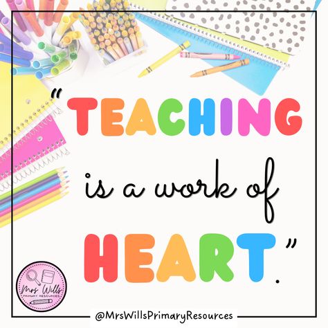 🎉 Embrace the Heartwork of Teaching! 🌟👩‍🏫 Hey there, fellow education enthusiasts! 🍎🌈 Let's celebrate the incredible journey of teaching because, as they say, "teaching is a work of heart." 💓Let's keep nurturing hearts, minds, and dreams because together, we're making the world a better place, one lesson at a time. 🌍 #teacherbestie #teacherquote #teacherlife #motivationalquotes #TeachersRock #australianteachers #teachers Primary Resources, School Staff, Teacher Quotes, Perfection Quotes, Lets Celebrate, Teacher Life, Be Yourself Quotes, Motivational Quotes, Inspirational Quotes