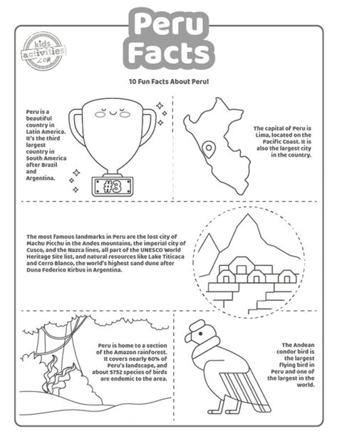 Kids Fun Facts Coloring Pages About Peru| Fun Facts About Peru Coloring Sheets For Kids|Coloring Pages With Fun Facts About Peru For Kids| Fun Facts For Kids Coloring Pages About Peru Kids Fun Facts, Fun Facts For Kids, Kids Coloring Pages, Lake Titicaca, Coloring Sheets For Kids, Facts For Kids, Kids Coloring, Famous Landmarks, Lost City