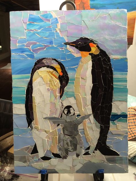 Penguin Collage, Paper Mosaic Art, Ks3 Art, Collage Christmas, Penguin Family, Paper Mosaic, Winter Art Projects, Collage Art Projects, Paper Collage Art