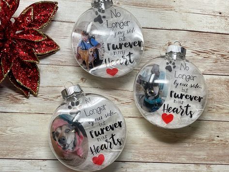 Custom Memorial Ornament | Family or Pet#petdecor #petloverchristmas #christmaswithpets #petchristmasornaments #adorableornaments #festivefurbabies #pawfectornaments Dog Memory Ornament, Pet Memorial Ornament Diy, Pet Ornaments Memorial, Dog Ornaments Pet Memorials, Dog Memorial Ornament, Pet Ornaments Diy, Dog Ornaments Diy, Pet Gifts Diy, Pet Memorial Ideas