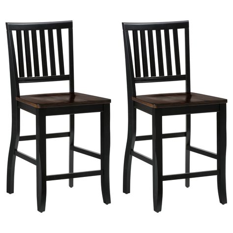 Jofran Braden Birch Slat Back Counter Stool - Set of 2 | from hayneedle.com High Bar Stools, Bar Stools With Backs, Counter Height Chairs, Stools With Backs, Wood Counter, Wood Stool, Swivel Seating, Counter Height Stools, Vintage Bar