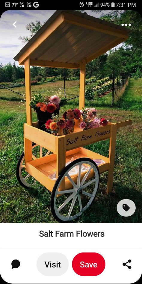 Roadside Flower Stand, English Backyard, Flower Carts, Farmers Market Stand, Chicken Mama, Roof Skylight, Skylight Design, Vegetable Stand, Bee Shop