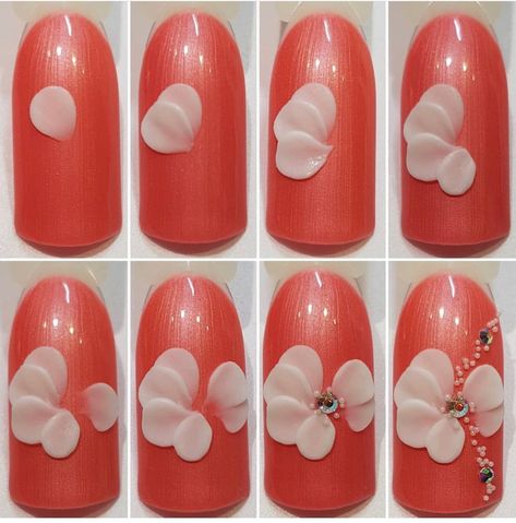 3d Acrylic Nails, 3d Nail Designs, 3d Nail Art Designs, 3d Flower Nails, Nagellack Trends, Nail Art Images, Art Deco Nails, Nails 3d, Airbrush Nails