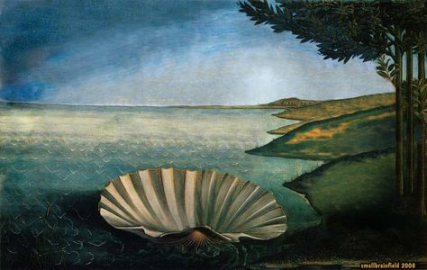 The Beautiful back ground of the masterpiece "The Birth of Venus" with the shell in the foreground Venus Art Aesthetic, Rinascimento Aesthetic, Venus And Aphrodite, Aphrodite Background, Afrodita Aesthetic, Aphrodite Shell, Aphrodite Wallpaper, Birth Of Venus Art, Venus Wallpaper