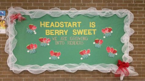 Strawberry bulletin board I did today.  So proud of it! Strawberry Bulletin Board, Strawberry Quotes, Bulletin Board Sayings, Infant Room Ideas, Bulletin Ideas, Parent Board, Birthday Boards, Infant Room, Classroom Bulletin Boards