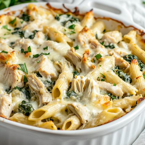 23 Easy Chicken Pasta Bake Recipes - Perfect for Busy Weeknights - My Money Cottage Chicken Pot Pie Pasta Bake, Chicken Pasta Bake Recipes, Baked Pasta With Chicken, Chicken Spinach Pasta Bake, Easy Chicken Pasta Bake, Meals Everyone Will Love, Pasta Bake Recipes, Ricotta Pasta Bake, Dinners Simple