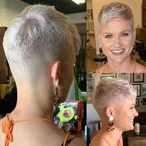 Back To School Braids, Cool Short Hair Styles, Short Hair Shaved Sides, Cool Short Hair, School Braids, Short Haircuts For Older Women, Pixie Haircut Fine Hair, Super Short Haircuts, Shaved Hair Cuts