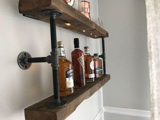 DIY Whiskey Shelf : 15 Steps (with Pictures) - Instructables Bar Shelves Ideas Liquor, Liquor Shelf Ideas, Diy Bar Shelves, Bar Shelves Ideas, Whiskey Shelf, Bar Shelf Ideas, Bottles Of Liquor, Whiskey Rack, Diy Whiskey