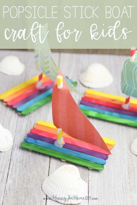 This cute boat craft for kids is the perfect summer activities for kids. Your kids will have a blast playing with popsicle stick boat that floats. It's an easy popsicle stick craft that your kids can make and play with! It's one of the best boat crafts for toddlers. #craftsforkids Popsicle Stick Boat, Boat Craft, Easy Popsicles, Boat Crafts, Popsicle Crafts, Creeper Minecraft, Stick Crafts, Summer Crafts For Kids, Popsicle Stick Crafts