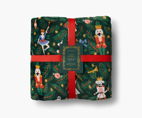 Nutcracker Fleece Blanket | Rifle Paper Co. Holiday Throw, Nutcracker Ballet, Nutcracker Christmas, Fleece Throw Blanket, Fleece Throw, Coraline, Stationery Set, Cozy Blankets, Nutcracker