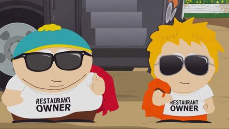 Tweek South Park, Kenny South Park, Eric Cartman, South Park Funny, South Park Characters, Park Pictures, Restaurant Owner, Best Duos, Dark Fantasy Art