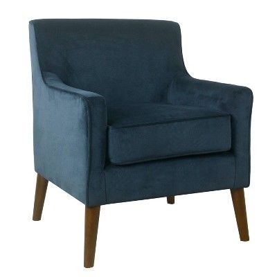 Navy Accent Chairs, Navy Velvet Chair, Mid Century Accent Chair, Striped Upholstery, Velvet Accent Chair, Blue Accent, Modern Accent Chair, Black Furniture, Navy Velvet