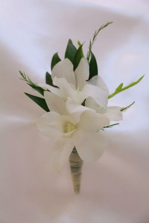 Tropical Boutonniere, Homecoming Updo, Tropical Flowers Bouquet, Orchid Boutonniere, Church Wedding Flowers, Wedding Flower Guide, Tropical Wedding Flowers, Orchid Wedding, Wedding Floral Centerpieces