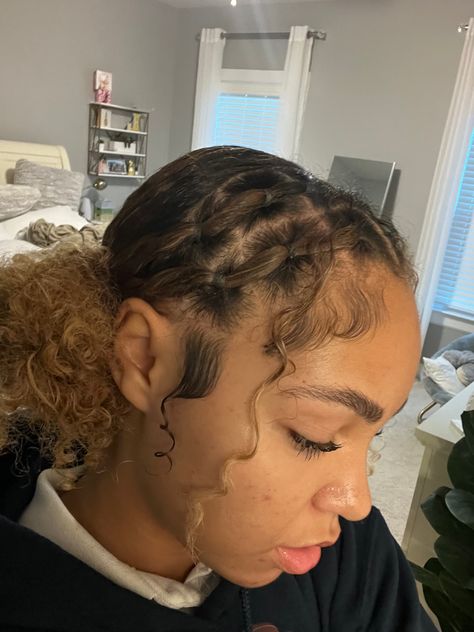 Black Natrual Girl Hairstyle Curly, Natural Hairstyles On Medium Length Hair, Criss Cross Braids Natural Hair, Two Braids Natural Hair, Rubber Band Hairstyles Natural Hair, Short Natural Curly Hairstyles, Short Natural Curly Hair, Natural Hair Bun Styles, Mixed Curly Hair