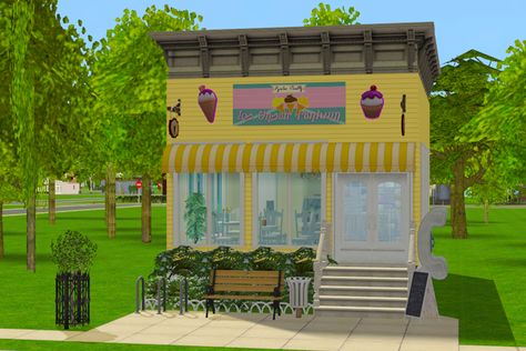 I Scream For Ice Cream, Parlour Design, Sims 2 House, Sims Videos, Building Inspiration, Sugar Shack, Minecraft Plans, Casas The Sims 4, Bloxburg Decal Codes