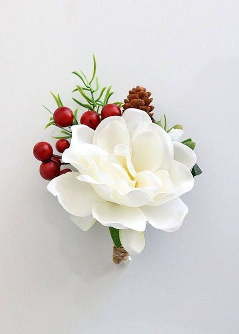 Winter Wedding Groomsmen, Bracelet Corsage, Small Flower Arrangements, Bridesmaid Ideas, White Gardenia, Winter Wedding Flowers, Prom Flowers, Silk Flowers Wedding, Flower Corsage