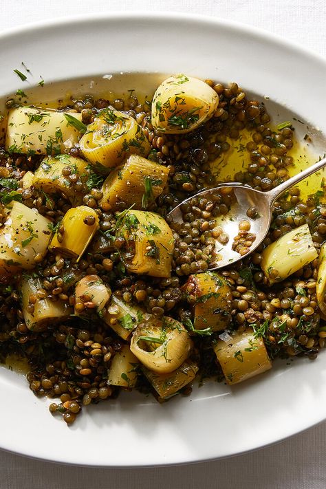 Over Baked Potatoes, Ottolenghi Recipes, French Lentils, Yotam Ottolenghi, Nyt Cooking, Lentil Recipes, Baked Potatoes, Most Popular Recipes, Cream Recipes