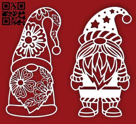 Gnomes E0015559 file cdr and dxf free vector download for laser cut plasma – Download Vector Gnome Svg File Free, Christmas Silhouette Templates, Easter Templates Printables, Printable Paper Patterns, Cutout Art, Gnomes Christmas, Laser Cut Wood Crafts, Cricut Christmas, Gnomes Crafts