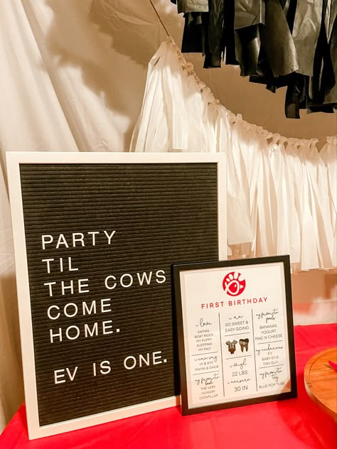 Chik Fil A Birthday Theme, Chickfila 1st Birthday Party, Chic Fil A First Birthday Party, Chickfila Party, Chic Fil A Birthday Party Ideas, Chick Fil A Birthday Party, Chickfila Birthday Party, Chic Fil A Birthday Party, 1st Birthday Chickfila