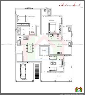 http://www.architecturekerala.com/ Kerala Traditional House, Three Bedroom House Plan, Unique House Plans, Indian House Plans, Minecraft House Plans, House Country, 2 Bedroom House Plans, Three Bedroom House, 4 Bedroom House Plans