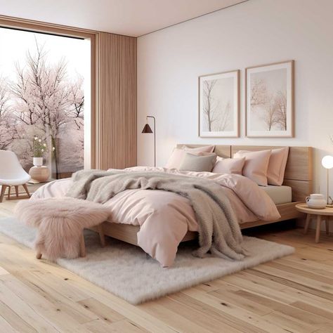 10+ Inspirational Pink Scandinavian Bedroom Designs to Adore • 333+ Images • [ArtFacade] Greige And Pink Bedroom, Pink Blush Bedroom Ideas, Hints Of Pink Bedroom, Blush Pink Bedrooms Grown Up, Dusty Pink Headboard, Adult Blush Pink Bedroom, Organic Modern Pink Bedroom, Neutral And Blush Bedroom, Dusty Pink And Beige Bedroom