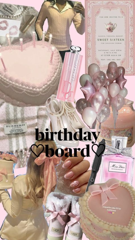 birthday board 💕 #birthday # birthdayboard #coquette #pink #coquetteaesthetic Coquette Bday Party, Coquette Birthday Outfit, Classy 21st Birthday Ideas, Coquette Birthday Party, Birthday Core, Coquette Cake, Coquette Birthday, Sweet Fifteen, Dream Birthday