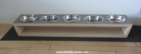 Cat Food Station, Cat Feeding Station, Dog Feeding Station, 3 Cats, Ikea Shelves, Cat Feeder, Feeding Station, Cat Items, Dog Feeder