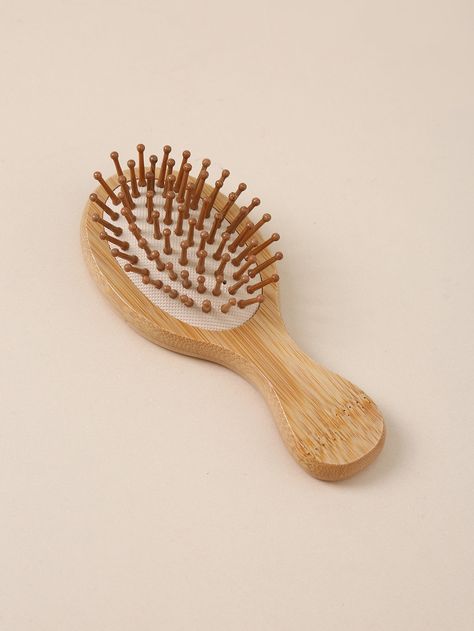 Brown  Collar  bamboo  Air Cushion Comb Embellished   Beauty Tools Bamboo Comb, Bamboo Brush, Styling Hair, Hair Tools, Hair Brush, Beauty Tools, Style Vintage, Beauty Health, Comb