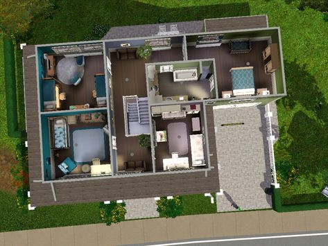 dorienski's Desperate Housewives - the Scavo house Desperate Housewives House, Desperate Housewives Bree, Open Concept Living Room, Shabby Chic Room, Sims House Plans, Desperate Housewives, House Blueprints, Sims 4 Build, Sims Community