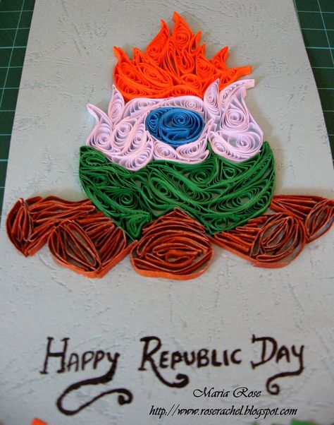 Fire of Freedom- zoomed in Ideas For Independence Day, Republic Day India, Independence Day Decoration, Flowers Craft, Indian Flag, Quilling Paper Craft, Paper Ideas, Quilling Paper, Paper Flowers Craft