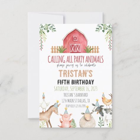 Farm Invitations Birthday, Farmyard Party, Animals Birthday Invitation, Farm Animals Birthday, Animals Birthday Party, Farm Invitation, Barnyard Birthday Party, Farm Birthday Invitation, Farm Theme Birthday