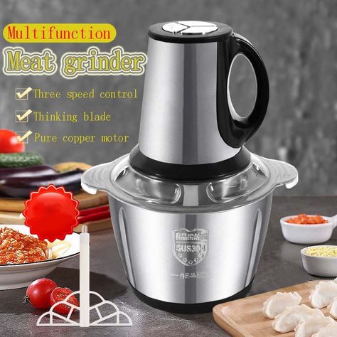 3L Powerful Meat Grinder Spice Garlic Vegetable Chopper Electric Automatic Mincing Machine Household Grinder Food Processor _ - AliExpress Mobile Cheap Meat, Essential Kitchen Tools, Vegetable Chopper, Food Chopper, Plastic Ware, Meat Grinder, Colorful Style, Processed Food, Chopper