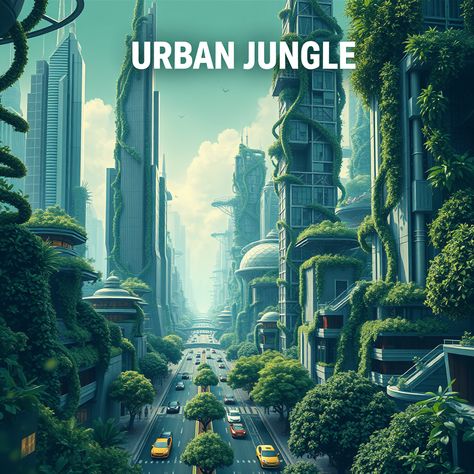 Futuristic Urban Jungle  #Futuristic #Urban #Jungle #Nature #City #art #poster Jungle City, Jungle Poster, Jungle Nature, Nature City, Urban Jungle, City Art, Art Poster, Art, Nature