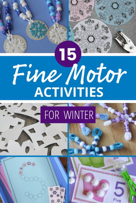 Winter Fine Motor Activities, Winter Fine Motor, Early Learning Ideas, Fun Winter Crafts, Winter Activities Preschool, Beaded Snowflake, Fine Motor Activities For Kids, Kids Work, Snow Theme