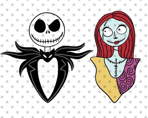 Jack And Sally Svg, Jack Y Sally, Nightmare Before Christmas Drawings, Couple Svg, Cricut Cuttlebug, Halloween Couple, Sally Nightmare, Sally Nightmare Before Christmas, Jack And Sally