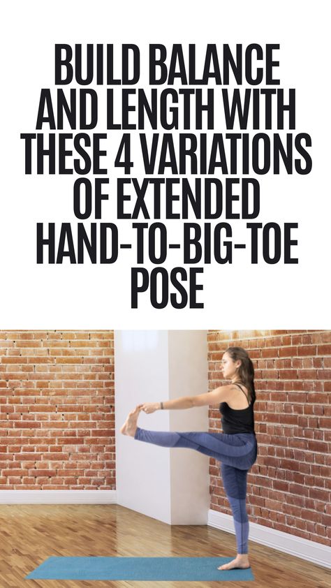 Grab all your props and a chair and find a variation of the Hand-to-Big-Toe Pose that works well for your body! Firestick Hacks, Vinyasa Flow Yoga, Vinyasa Flow, Basic Yoga, Yoga Strap, Yoga Help, Yoga Exercises, Standing Poses, Meditation Techniques