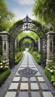 Whimsical Pathway, House Garden Design, Green Magic Homes, House With Garden, Pathway Ideas, Home Garden Ideas, Garden Walkway, Stone Pathway, Most Beautiful Gardens