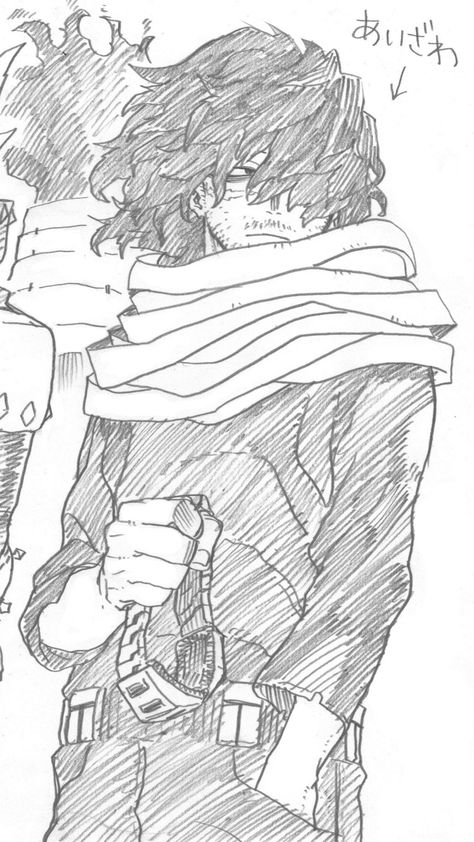 Horikoshi Sketches Aizawa, My Hero Academia Horikoshi Sketches, Mha Official Sketch, Aizawa Shouta Sketch, Hirokoshi Sketch, Bnha Horikoshi Sketches, Hirokoshi Art, Aizawa Drawing Sketch, Horikoshi Sketches Mirko