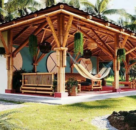 Incorporate water features or small ponds around the bamboo hut to create a calming environment.
Use bamboo fences, arches, or gazebos to integrate with the garden.
Suggested Hashtags:
#BambooHut #EcoFriendlyHomes #SustainableLiving #BambooDesign #GardenHut #RooftopBambooHut #BambooCottage #NaturalHomes #GreenArchitecture #BambooFurniture #RusticLiving #BambooDecor Bamboo Gazebo Ideas, Bamboo Hut House, Bamboo Cottage, Cottage House Design, Guest House Shed, Bamboo Fences, Bamboo Hut, Bamboo Furniture Design, Garden Huts