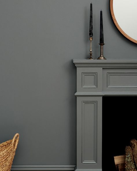 Painted Millwork, Clare Paint, Dark Gray Paint Colors, Paint Smell, Dark Grey Paint, Trim Paint, Black Interior Doors, Grey Paint Colors, Natural Interior