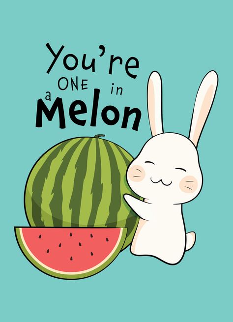 Kawaii Watermelon, Watermelon Drawing, Bunnies Cute, World Animal Day, Happy Easter Quotes, Animal Day, Quotes Summer, Eating Watermelon, Easter Happy