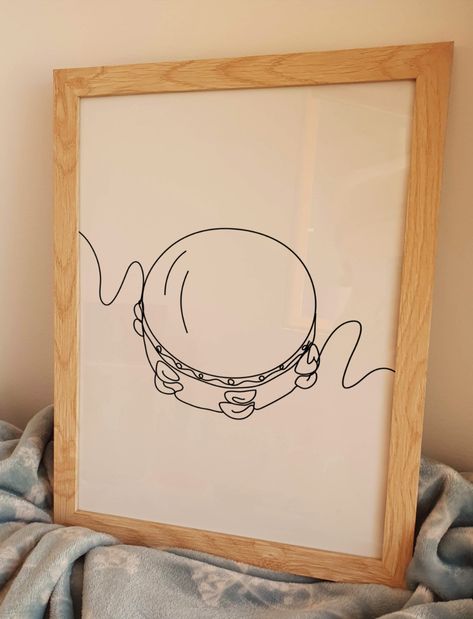 Percussion Instruments Drawing, Tambourine Tattoo, Drum Poster, Instrument Drawing, Canvas Embroidery, Minimalist Music, Line Art Minimalist, Diy Watercolor Painting, Poster Room