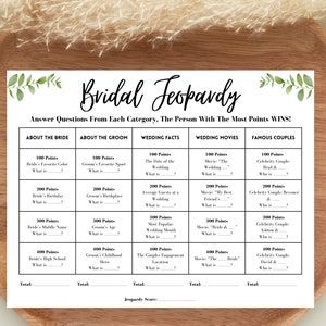 Bridal Feud Game Bridal Shower Jeopardy Game Bridal Jeopardy Wedding Jeopardy Digital Download - Etsy Wedding Jeopardy, Bridal Shower Jeopardy, Bridal Jeopardy, Jeopardy Game, Party Games, Digital Download Etsy, Bridal Shower, Digital Download, Shower