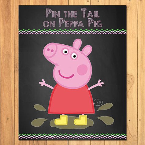 Pig First Birthday, First Birthday Party Games, Peppa Pig Games, Pig Birthday Decorations, Peppa Pig Party Favors, Pig Printable, Peppa Pig Birthday Party Decorations, Peppa Pig Invitations, Greta Gris