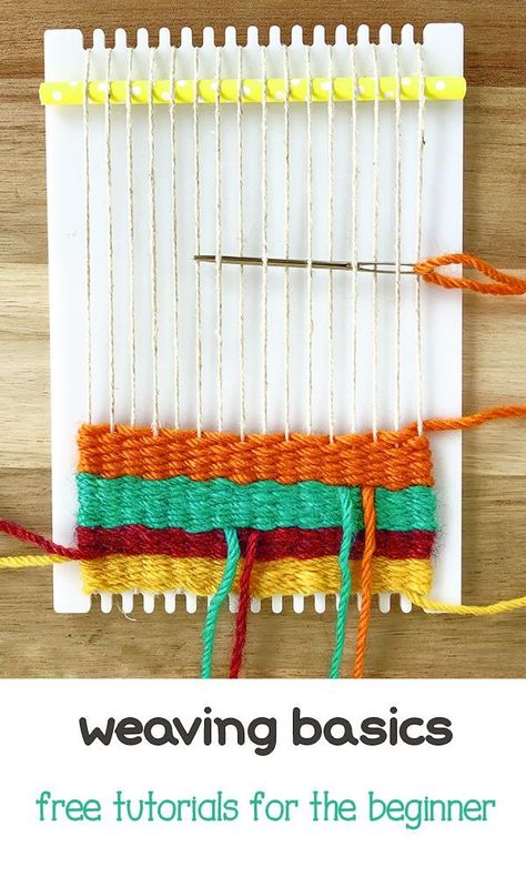 Weaving For Kids, Weaving Loom Diy, Weaving Loom Projects, Weaving Tutorial, Diy Weaving, Weaving Projects, Weaving Art, Weaving Patterns, Loom Weaving