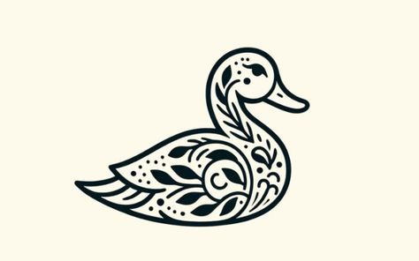 East To West Tattoo, Cartoon Duck Tattoo, Cute Duck Tattoo, Tattoos Symbols, Native American Folklore, Chicken Tattoo, Duck Species, Duck Tattoos, Crane Tattoo