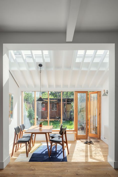 Larch Cladding, Victorian Terraced House, Bedroom Victorian, Contemporary House Exterior, Room Extensions, The Modern House, Exposed Brick Walls, Up House, Kitchen Extension